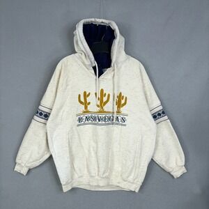 Vintage Las Vegas Hoodie Womens L-XL Aztec Cactus 90s Oversized Sun Triangle